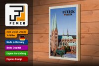 Holzschild Städte Lübeck Deutschland Marienkirche 20x30cm