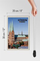 Holzschild Städte Lübeck Deutschland Marienkirche 20x30cm