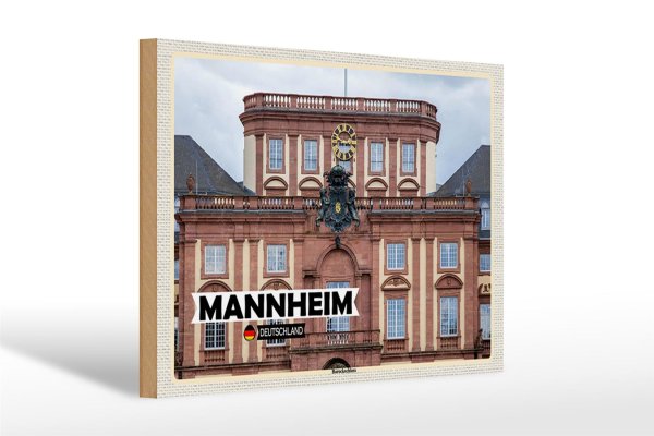 Holzschild Städte Mannheim Deutschland Barockschloss 30x20cm