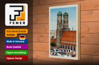 Holzschild Städte München Altstadt Frauenkirche 20x30cm