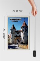 Holzschild Städte Amberg Nabburger Tor Mittelalter 20x30cm