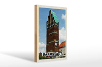 Holzschild Städte Darmstadt Hochzeitsturm...