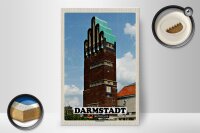Holzschild Städte Darmstadt Hochzeitsturm Architektur 20x30cm