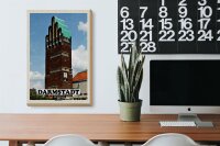 Holzschild Städte Darmstadt Hochzeitsturm Architektur 20x30cm