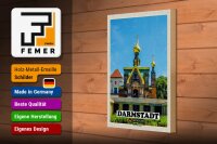 Holzschild Städte Darmstadt Russische Kapelle 20x30cm