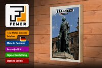 Holzschild Städte Erlangen Markgrafenstatue 20x30cm