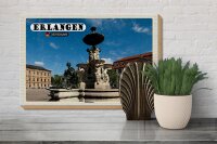 Holzschild Städte Erlangen Paulibrunnen Architektur 30x20cm
