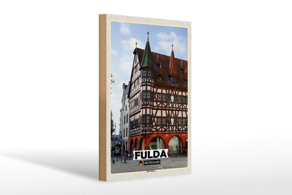 Holzschild Städte Fulda Altes Rathaus Architektur 20x30cm