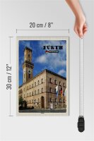 Holzschild Städte Fürth Rathaus Altstadt Flaggen 20x30cm