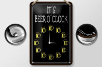 Blechschild Spruch 12x18cm it´s Beer o´clock Bier Alkohol