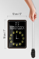 Blechschild Spruch 12x18cm it´s Beer o´clock Bier Alkohol