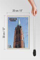 Holzschild Städte Herne Bonifatius-Kirche Architektur 20x30cm