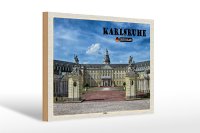 Holzschild Städte Karlsruhe Schloss Brunnen 30x20cm