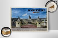Holzschild Städte Karlsruhe Schloss Brunnen 30x20cm