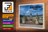 Holzschild Städte Karlsruhe Schloss Brunnen 30x20cm