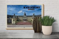 Holzschild Städte Karlsruhe Schloss Brunnen 30x20cm