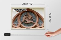 Holzschild Städte Paderborn Drei Hasen-Fenster 30x20cm