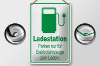 Blechschild Parken 12x18cm Ladestation nur Elektrofahrzeuge
