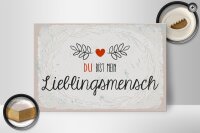 Holzschild Spruch Du mein Lieblingsmensch Herz 30x20cm