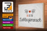 Holzschild Spruch Du mein Lieblingsmensch Herz 30x20cm