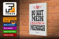 Holzschild Spruch Du bist Lieblingsmensch mein Engel 20x30cm