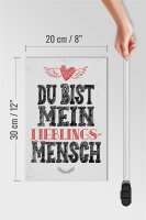 Holzschild Spruch Du bist Lieblingsmensch mein Engel 20x30cm