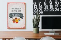 Holzschild Spruch Mir reicht`s ich geh backen rot 20x30cm