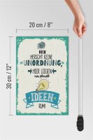 Holzschild Spruch 20x30cm Hier keine Unordnung nur Ideen