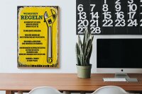 Holzschild Spruch lustig Werkstatt Regeln 20x30cm Geschenk