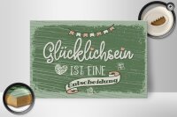 Holzschild Spruch Glücklichsein ist Entscheidung 30x20cm