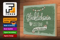 Holzschild Spruch Glücklichsein ist Entscheidung 30x20cm