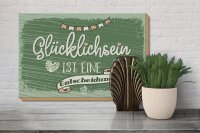 Holzschild Spruch Glücklichsein ist Entscheidung 30x20cm