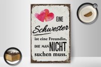 Holzschild Spruch Schwester ist eine Freundin Herz 20x30cm