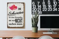 Holzschild Spruch Schwester ist eine Freundin Herz 20x30cm