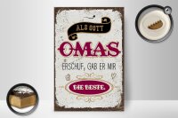 Holzschild Spruch Gott gab mir die beste Oma 20x30cm