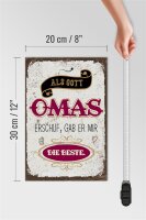 Holzschild Spruch Gott gab mir die beste Oma 20x30cm