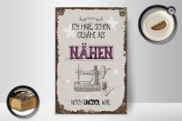 Holzschild Spruch NÄHEN ich habe schon genäht 20x30cm