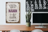 Holzschild Spruch NÄHEN ich habe schon genäht 20x30cm