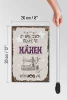 Holzschild Spruch NÄHEN ich habe schon genäht 20x30cm