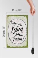 Holzschild Spruch träume nicht dein Leben lebe Traum 20x30cm