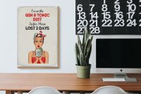 Holzschild Spruch I`m on the Gin & Tonic Diet rot 20x30cm