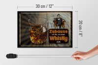Holzschild Spruch Zuhause ist da wo mein Whisky 30x20cm