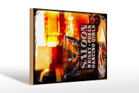 Holzschild Spruch Saloon Whisky Poker Zigarre Girls 20x30cm