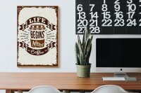 Holzschild Spruch Life begins after Coffee 20x30cm