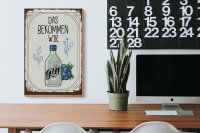 Holzschild Spruch GIN das bekommen wir 20x30cm