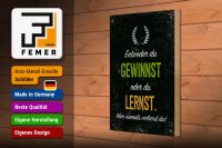 Holzschild Spruch Entweder du gewinnst oder lernst 20x30cm