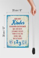 Holzschild Spruch Kinder wenn ich bis drei zähle 20x30cm