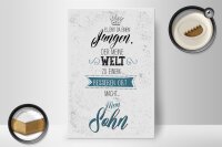 Holzschild Spruch Sohn meine Welt wird besser 20x30cm