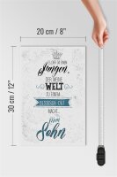 Holzschild Spruch Sohn meine Welt wird besser 20x30cm