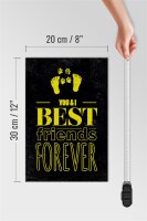 Holzschild Spruch Freunde You I best friends forever 20x30cm